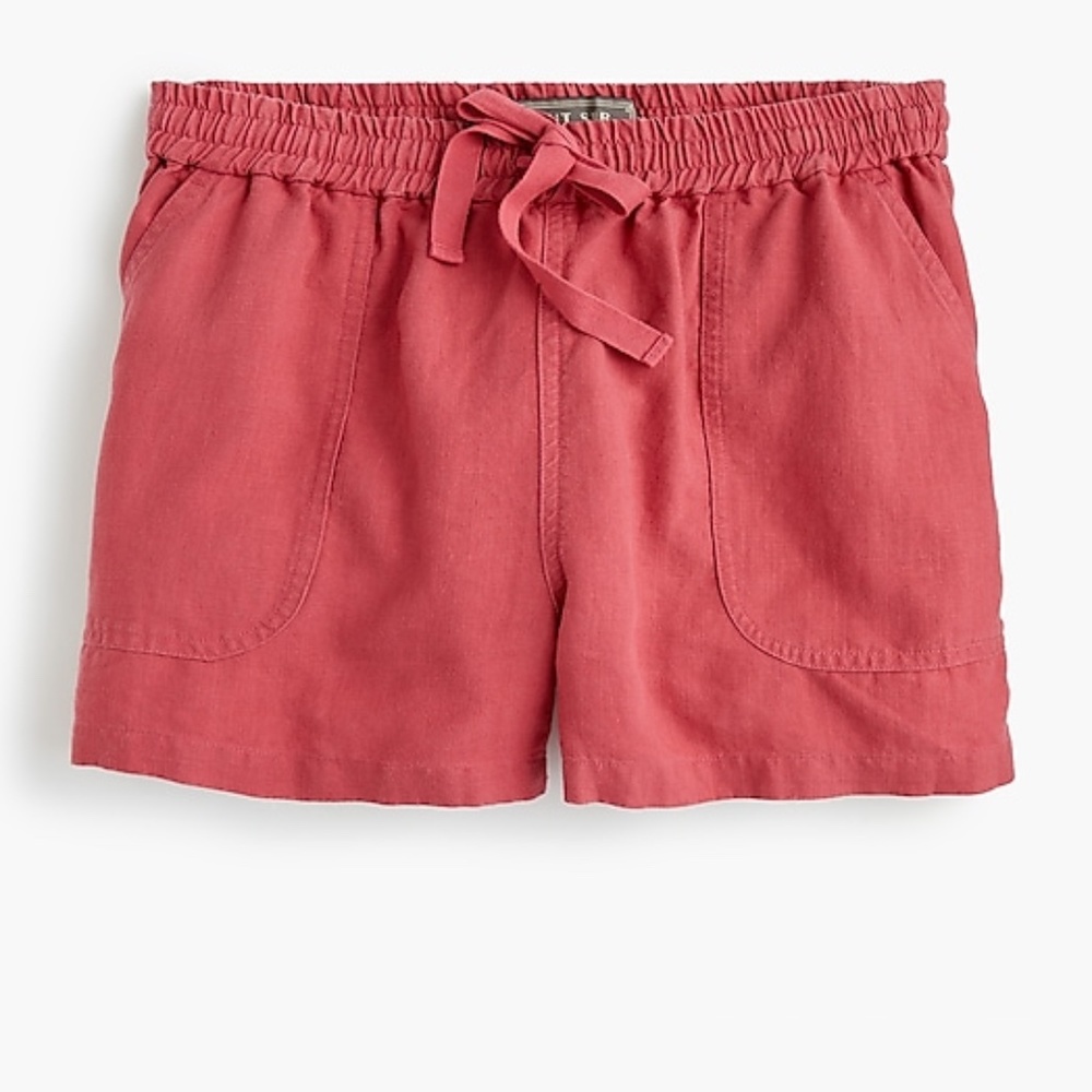J.crew Point Sur short in linen blend Vintage rose